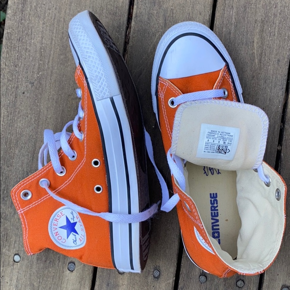 Orange Converse High Tops